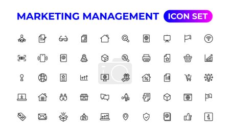 Illustration for Marketing icons set. Content, search, ecommerce, seo, electronic devices, internet, analysis.Outline icon.Outline icon - Royalty Free Image
