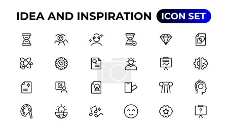 Illustration for Idea and inspiration outline icons collection.Outline icon - Royalty Free Image