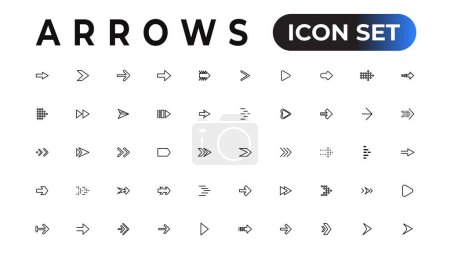 Ilustración de Arrow icons set of thin line web icon set, simple outline icons collection, Pixel Perfect icons, Simple vector illustration - Imagen libre de derechos