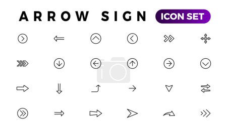 Illustration for Black vector arrows collection. Arrow. Cursor. Arrow Modern simple arrows. Collection different Arrows on flat style for web design or interface. Direction symbols - Royalty Free Image