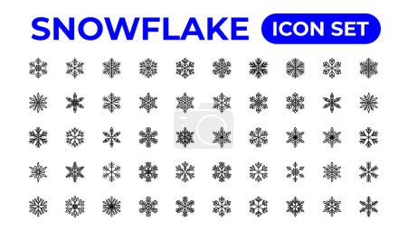 Ilustración de Copo de nieve iconos collection.Thin esquema iconos pack - Imagen libre de derechos