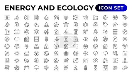 Illustration for Ecology icons set. Energy icon. Eco green icons - Royalty Free Image