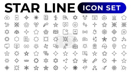 Téléchargez les illustrations : Collection d'icônes étoiles. Différentes étoiles set.Outline icône collection - en licence libre de droit