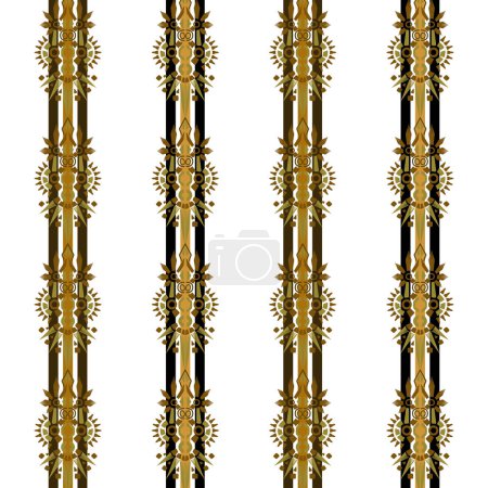 Ilustración de Un patrón de borde de rayas de oro y negro de lujo para un diseño interior elegante y sofisticado - Imagen libre de derechos
