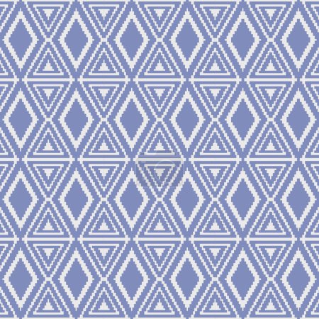 Téléchargez les illustrations : Un motif géométrique bleu et blanc vibrant - en licence libre de droit