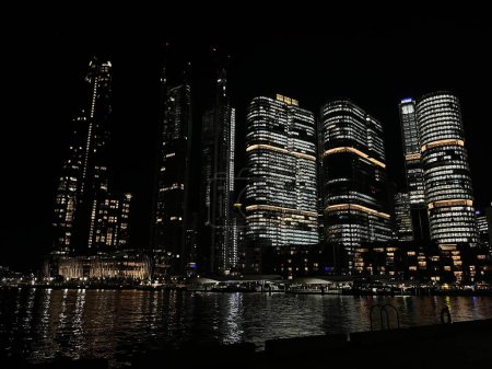 Photo for Modern city skyline at night sydney - Royalty Free Image