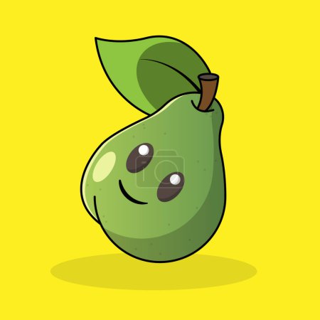 Photo for Green pear isolated in vector illustration - Royalty Free Image