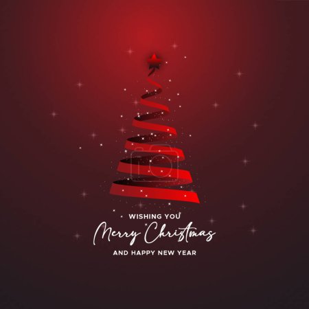 Illustration for Red Ribbon Christmas Tree - Royalty Free Image