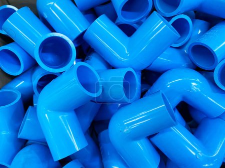 Photo for The pvc pipe-joint with many sizes those were used into water system indoor. - Royalty Free Image