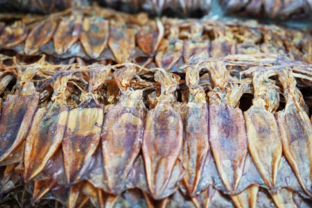 Photo for Dried squid for sale at a fish market. - Royalty Free Image