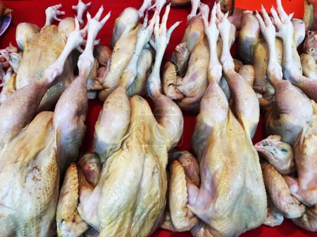 Photo for Plucked chicken in the market in Thailand. - Royalty Free Image