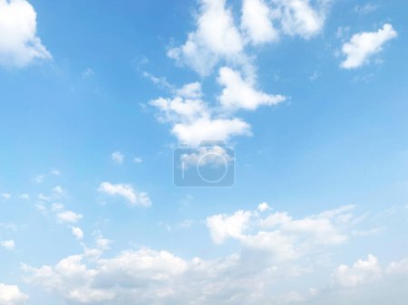 Beautiful clouds during spring time in a Sunny day. Blue sky and white fluffy clouds.