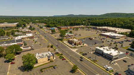 Photo for Aerial Drone Shot of Queen Street, Southington, Connecticut, 2022 - Royalty Free Image