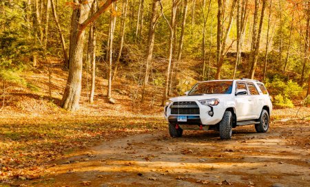 Téléchargez les photos : Toyota 4Runner TRD Pro SUV hors route sur le sentier de terre - en image libre de droit