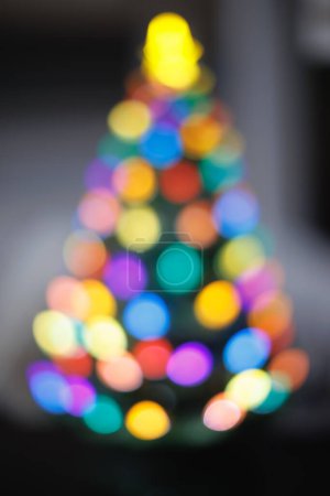 Blurred Out of Focus Christmas Tree Bokeh Lights