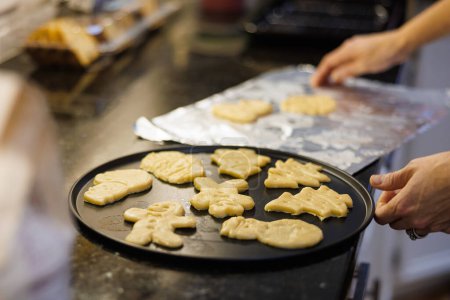 Christmas Cookie dough on baking sheet