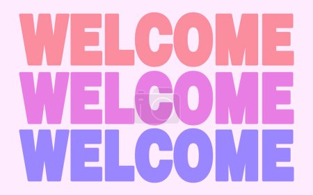 Illustration for Welcome text logo vector creative company icon design template modern background - Royalty Free Image