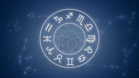 Téléchargez les photos : Signes du zodiaque à l'intérieur du cercle horoscope astrologie et concept horoscopes - en image libre de droit