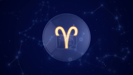 Aries Zodiac Sign with a Constellation Background