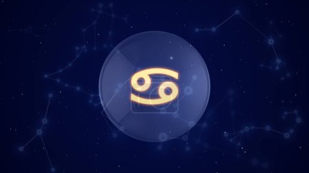 Cancer Zodiac Sign with a Constellation Background