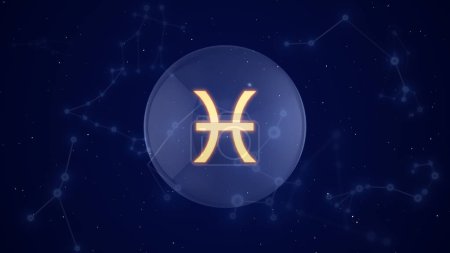 Gemini Zodiac Sign with a Constellation Background