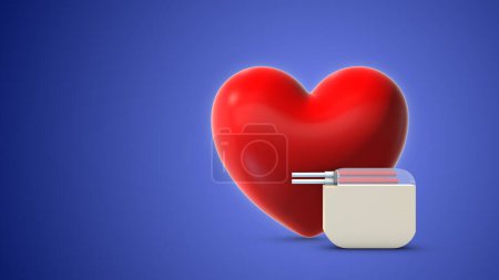 Photo for Heartbeat wave lines with a cardiac pacemaker - Royalty Free Image