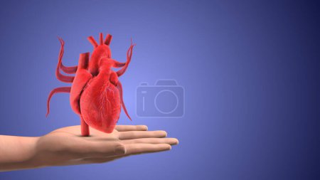 Photo for Heart and hand with pulse wave - Royalty Free Image