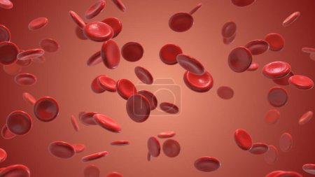 Células sanguíneas que se mueven por vena