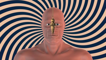 Téléchargez les photos : Hypnose humaine avec pendule et chakra - en image libre de droit