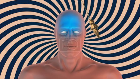 Téléchargez les photos : Hypnose humaine avec pendule et chakra - en image libre de droit