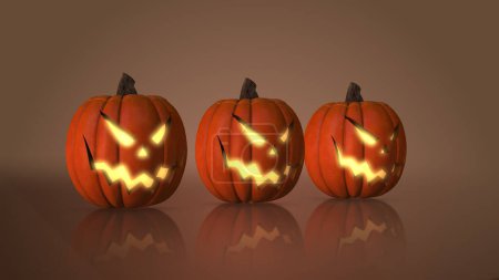 Halloween Jack-o'-lantern background with pumpkins