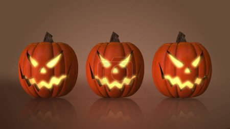 Halloween Jack-o'-lantern background with pumpkins