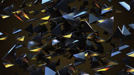 Broken glass triangle abstract glowing technology background