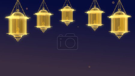 Ramadan background with hanging lanterns