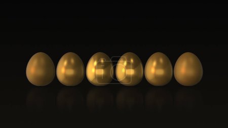 Photo for The Easter Sunday theme of golden eggs - Royalty Free Image