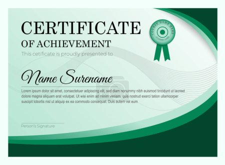 Free PSD professional award certificate template PSD in green abstract design
