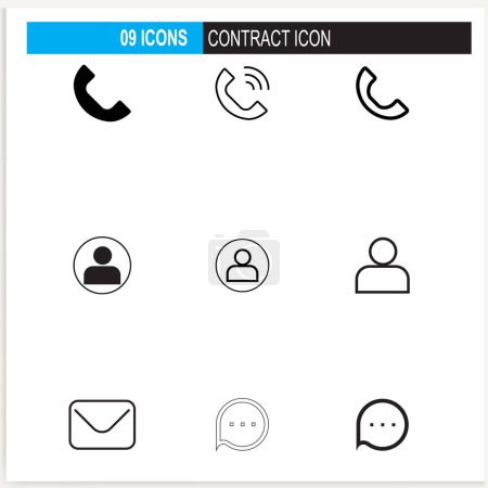 Illustration for Contact icon phone mobile call. Phone Call icon vector symbol illustration - Royalty Free Image
