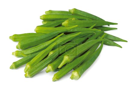 Photo for Fresh Indian okra isolated on a white background - Royalty Free Image