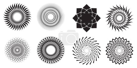 Photo for Modern vector illustration with round geometric shape. Contemporary cybernetic abstract background with exploding elements of design. - Royalty Free Image