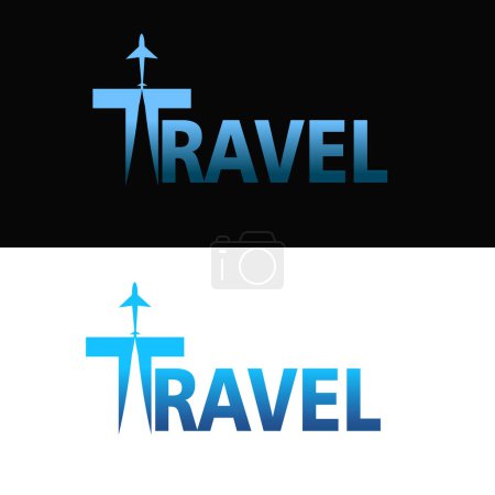 Illustration for Vector illustration of a travel plane, great for logo design, emblem, label, sticker, etc - Royalty Free Image