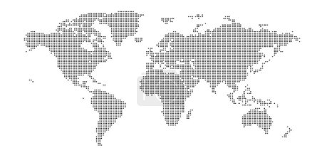Ilustración de Punto mapa del mundo vector con blanco aislado - Imagen libre de derechos