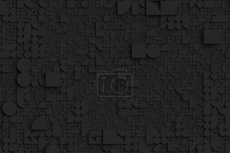 Black geometric shapes pattern background
