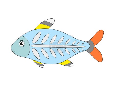 Illustration for Cute x-ray fish cartoon. Vector illustration. - Royalty Free Image