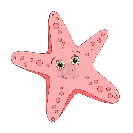 Illustration for Sea star cartoon clipart. Starfish color vector illustration. - Royalty Free Image