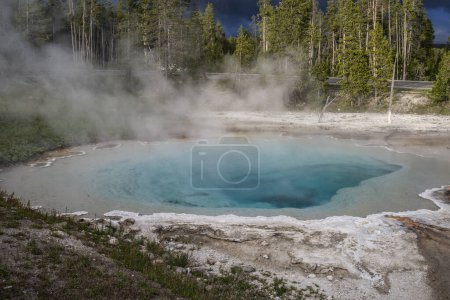Prismatic Springs shows it's true colors in Yellowstone National Park.