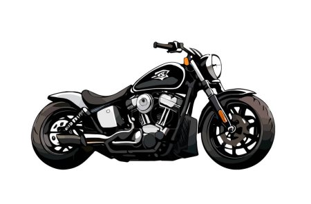 Ilustración de Ilustración del logotipo del vector de motocicleta vintage, antiguo vector de motocicleta retro. - Imagen libre de derechos