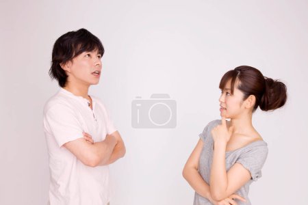 Photo for Close up portrait of young asian couple at home - Royalty Free Image