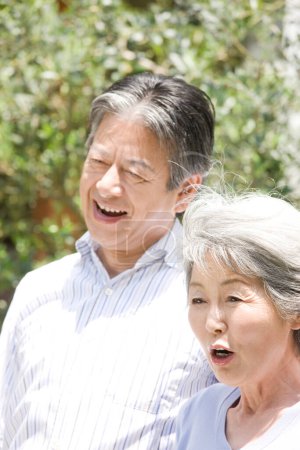Photo for Close up portrait of happy senior asian couple in love - Royalty Free Image