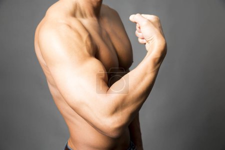 Photo for Portrait of man with muscular body and no shirt - Royalty Free Image