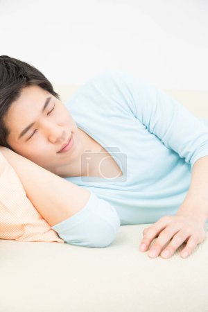 Photo for Young man sleeping on the pillow. - Royalty Free Image